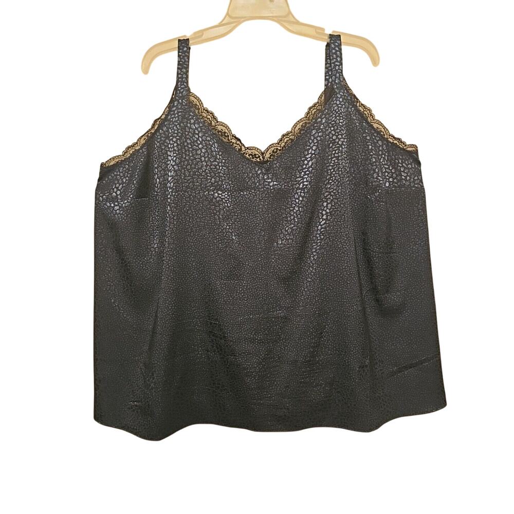 Lane Bryant Silky Green Printed Cami Lace‎ Trim, Size 24